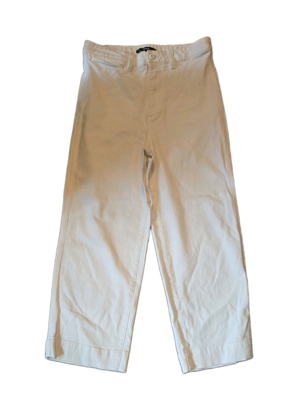 Quince Wide Leg chino Crop White Pants Sz 30 Coastal Nautical Womens